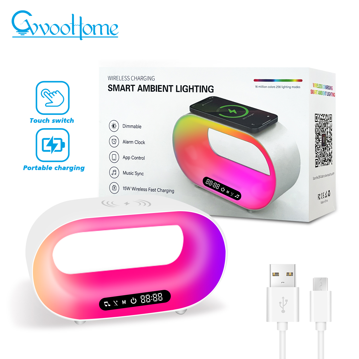 HCP059  无线充桌面氛围灯